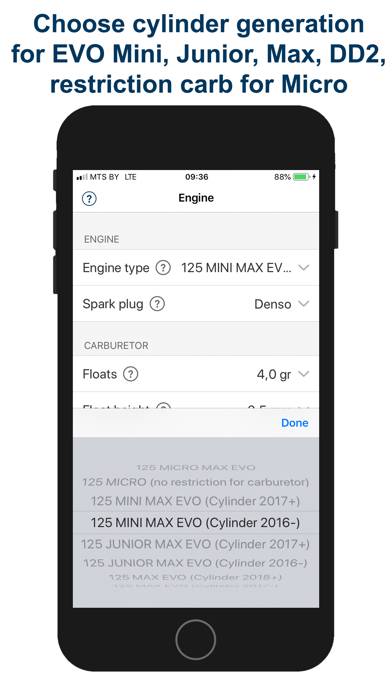 Jetting Rotax Max EVO Kart Schermata dell'app #5
