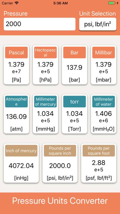 Pressure Units Converter Schermata dell'app