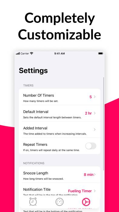 Fueling Timer App skärmdump