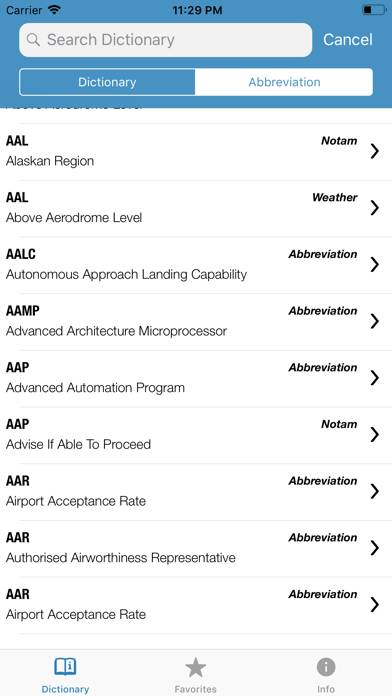 Pilot Dictionary App screenshot