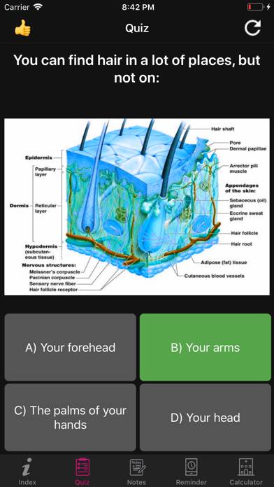 Human Anatomy Hair Facts,Quiz App screenshot