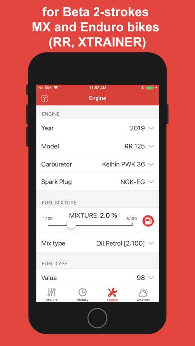 Jetting for Beta 2T Moto App screenshot #3