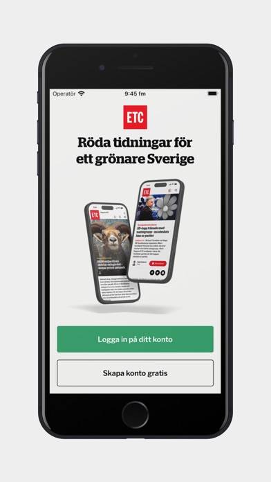 ETC tidningarna App skärmdump #1