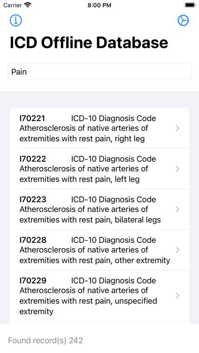 ICD Offline Database Schermata dell'app #2