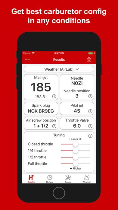 Jetting for GasGas 2T Moto App skärmdump #1