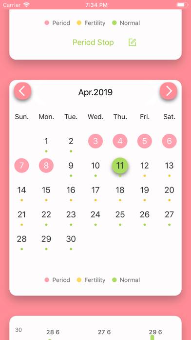 MMD Period Tracker Calendar Captura de pantalla de la aplicación #3