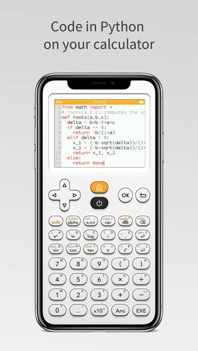 Calculatrice NumWorks Capture d'écran de l'application