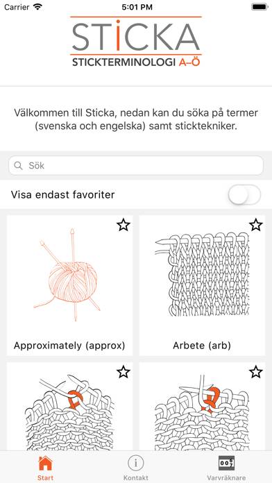 Sticka App skärmdump #1