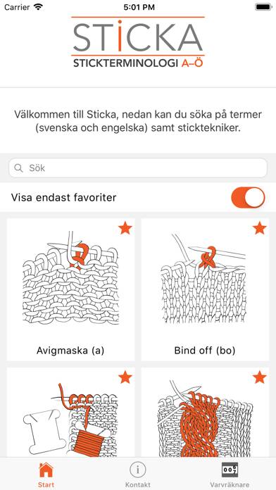 Sticka App skärmdump #2