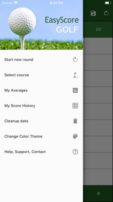 EasyScore Golf Scorecard Скриншот приложения #1