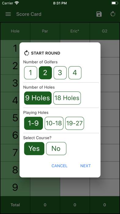 EasyScore Golf Scorecard App-Screenshot #2