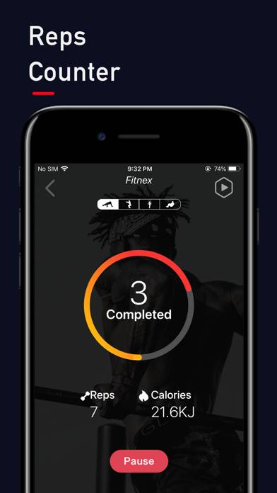 Fitnexx Workout Reps Counter Captura de pantalla de la aplicación #2