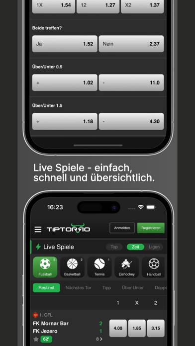 Tiptorro App-Screenshot