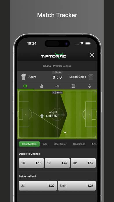 Tiptorro App-Screenshot