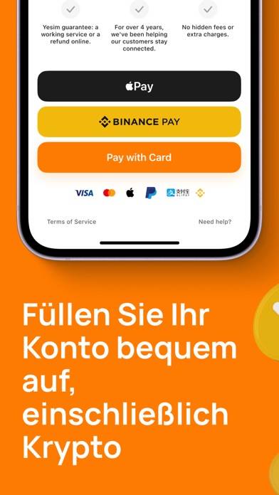 Yesim: Reisen eSIM, Internet App-Screenshot