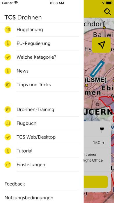 TCS Drohnen App-Screenshot