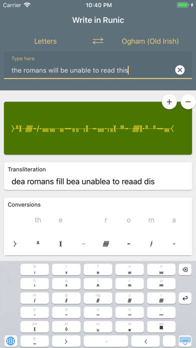 Write in Runic Schermata dell'app