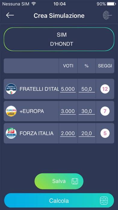 IElezioni Schermata dell'app