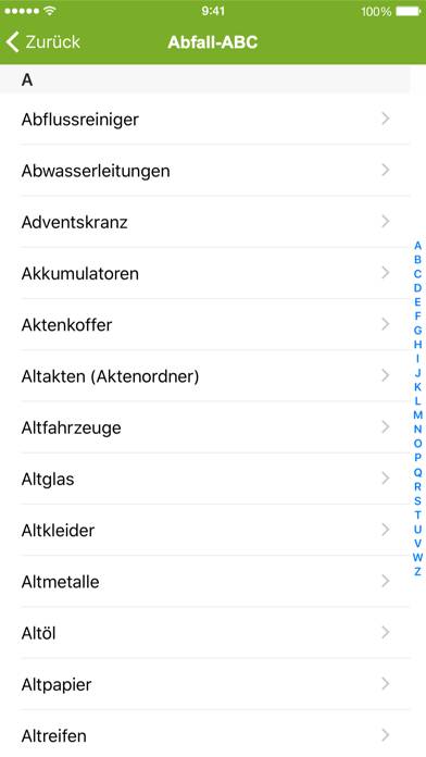 Abfall-AppNF App-Screenshot