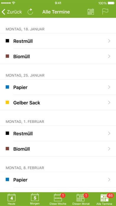 Abfall-AppNF App-Screenshot