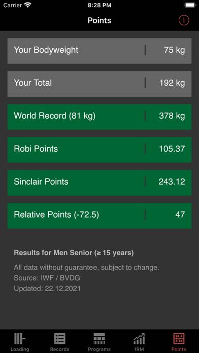 Olympic Weightlifting App App skärmdump #6