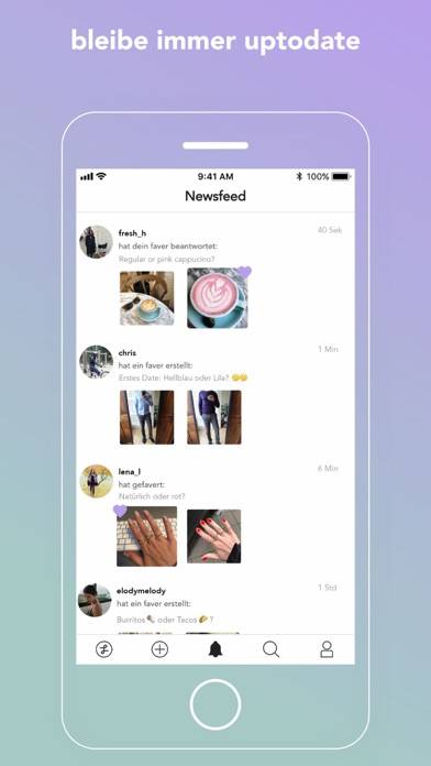 Faver App-Screenshot