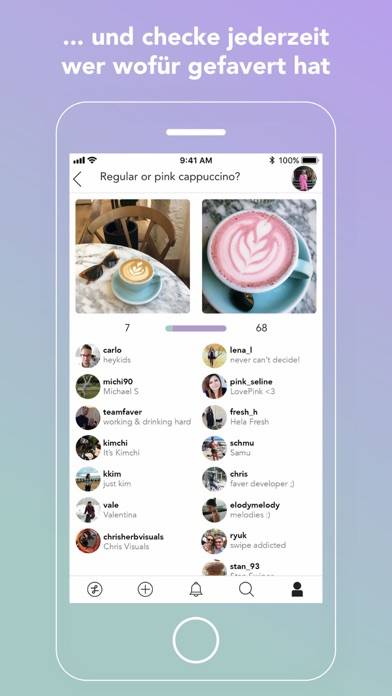 Faver App-Screenshot