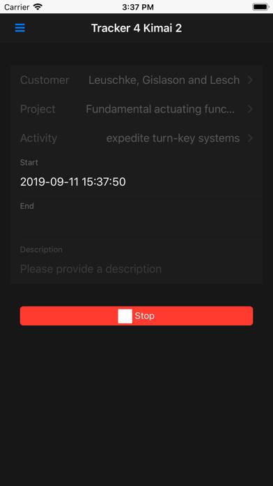 Kimai 2 Offline Time Tracker Schermata dell'app #2
