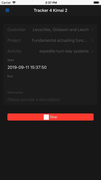 Kimai 2 Offline Time Tracker App screenshot