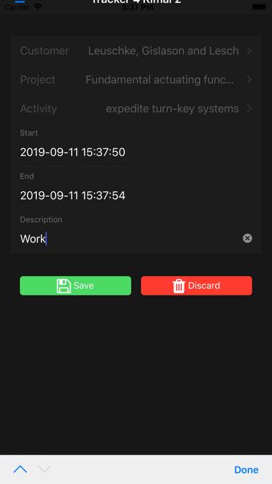 Kimai 2 Offline Time Tracker App screenshot