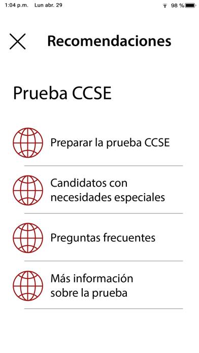 CCSE Nacionalidad Española. Captura de pantalla de la aplicación #2