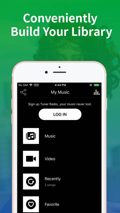 TunerRadio plus Music & Video Schermata dell'app #2