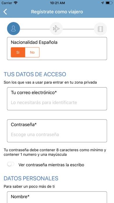 Registro de Viajeros MAUC Captura de pantalla de la aplicación