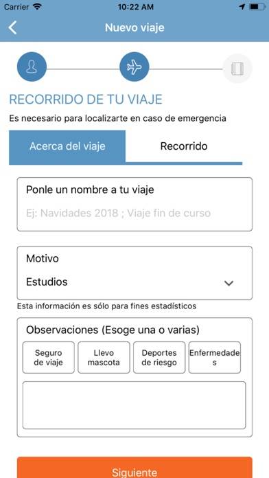 Registro de Viajeros MAUC Captura de pantalla de la aplicación
