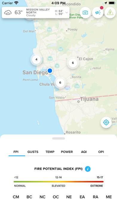 SDG&E Weather screenshot