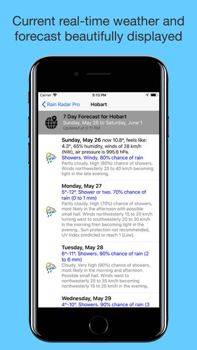 Rain Radar Pro App screenshot
