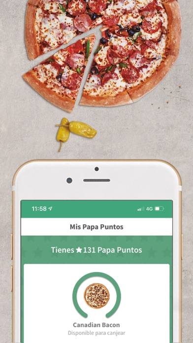 Papa Johns Pizza España Captura de pantalla de la aplicación