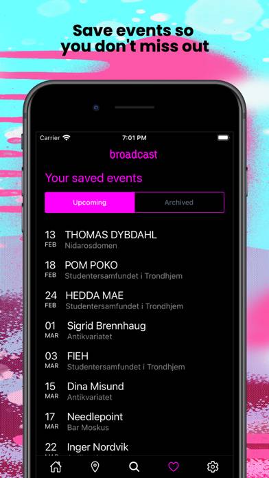 Broadcast: Find live music App skärmdump