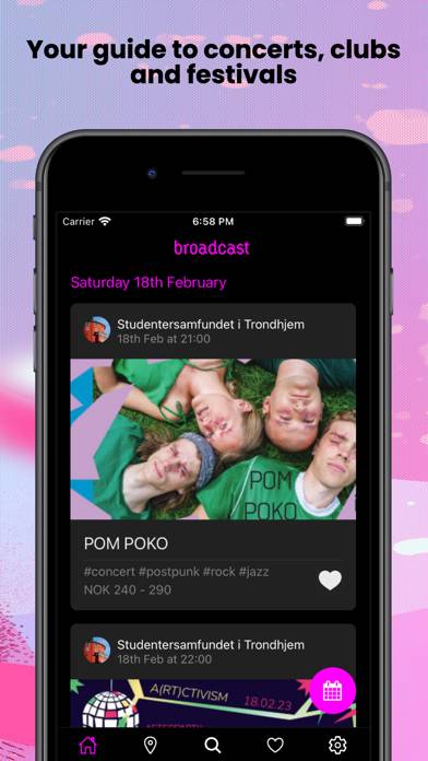 Broadcast: Find live music App skärmdump