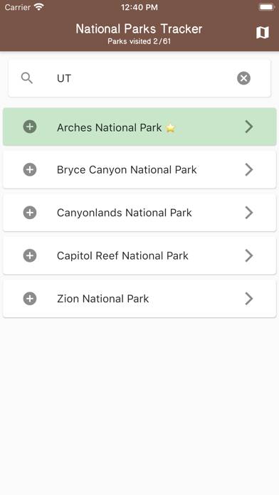 National Parks Tracker App screenshot #2