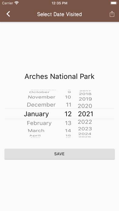 National Parks Tracker App screenshot