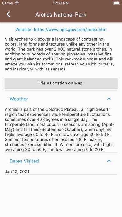 National Parks Tracker App screenshot #4