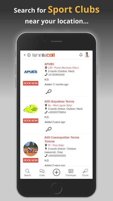 TennisCall | Sport Player App Schermata dell'app #4