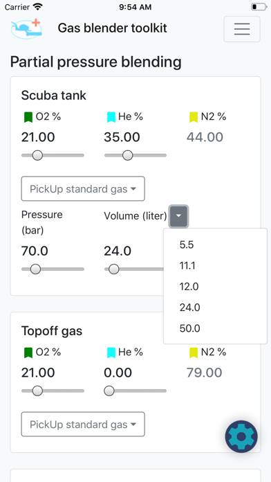 Gas blender toolkit App screenshot #1