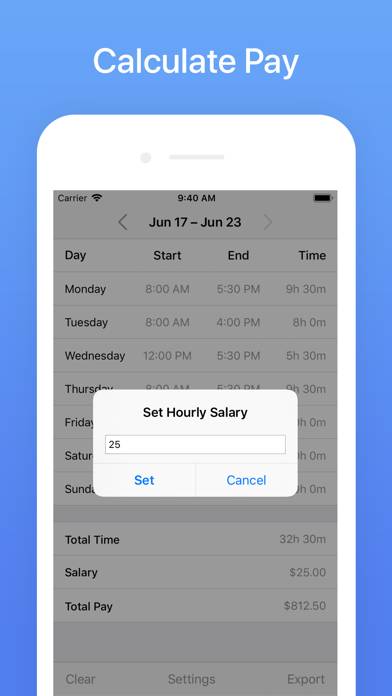 Hours Tracker: Time Calculator App screenshot