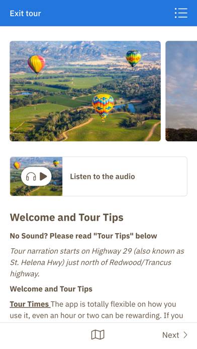 Napa Valley Tour App screenshot