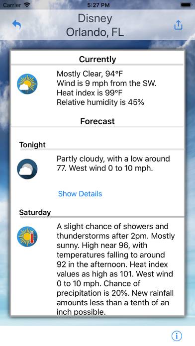 Destination Weather App screenshot