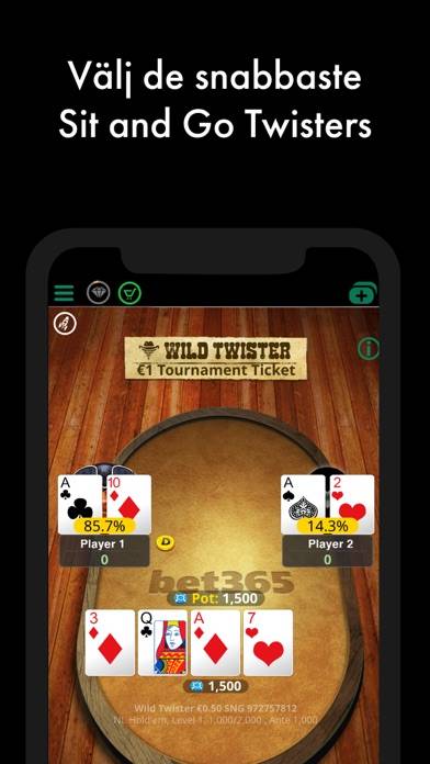 Poker på bet365: Texas Hold'em App skärmdump #3