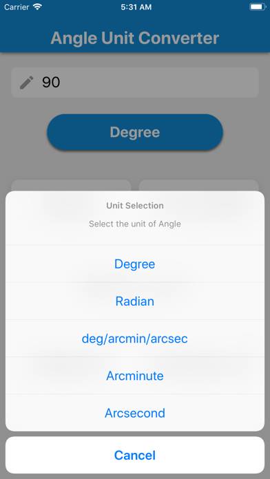 Angle Unit Converter Captura de pantalla de la aplicación #3