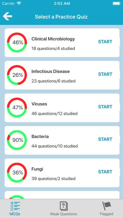 Medical Microbiology Quiz Captura de pantalla de la aplicación #2